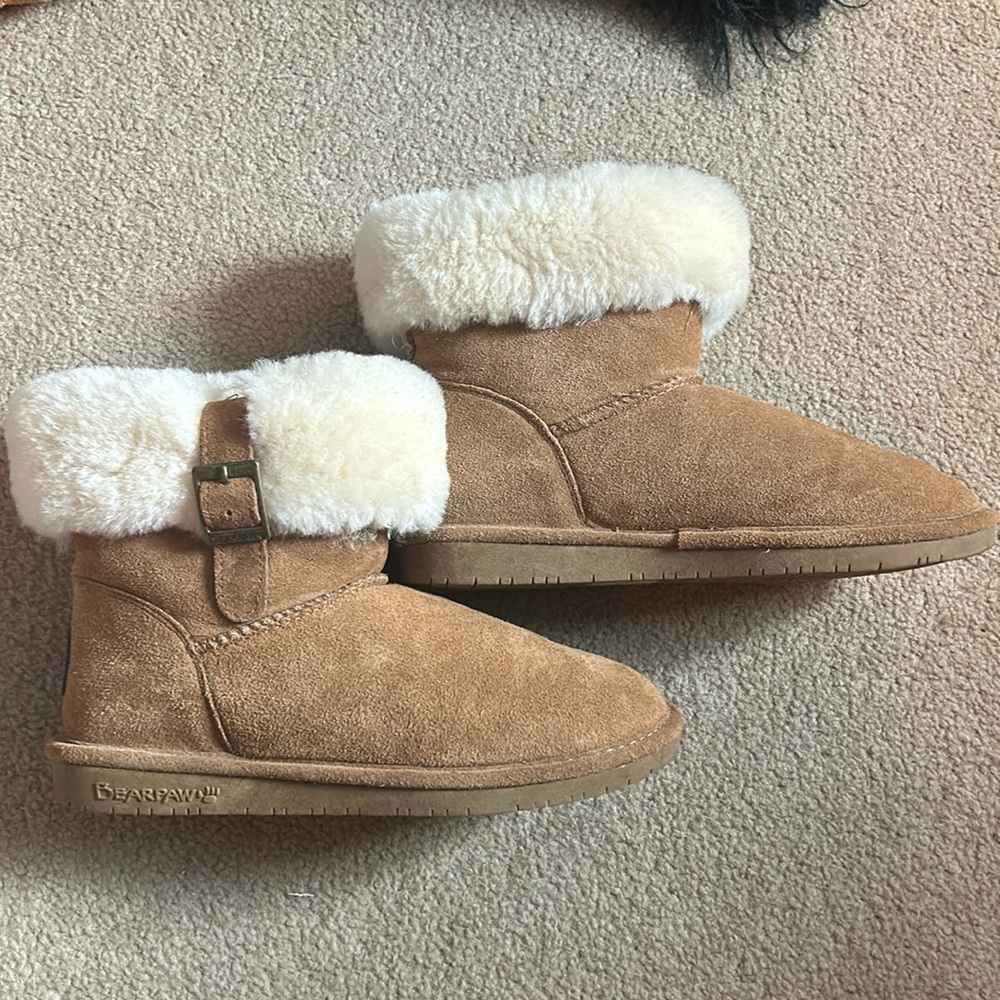 Bear paw fuzzy fall and winter boots
